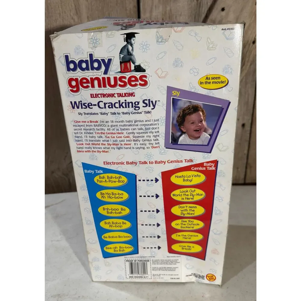 Vintage 1997 Toy Biz Baby Geniuses Wise-Cracking Sly Talking Doll in Box